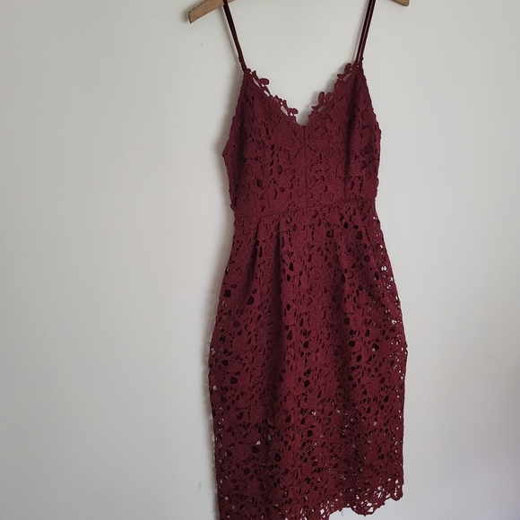 Astr crochet overlay strapless A line dress - Picture 2 of 6